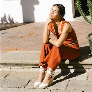 Soludos Taupe Suede Wedge Sandal